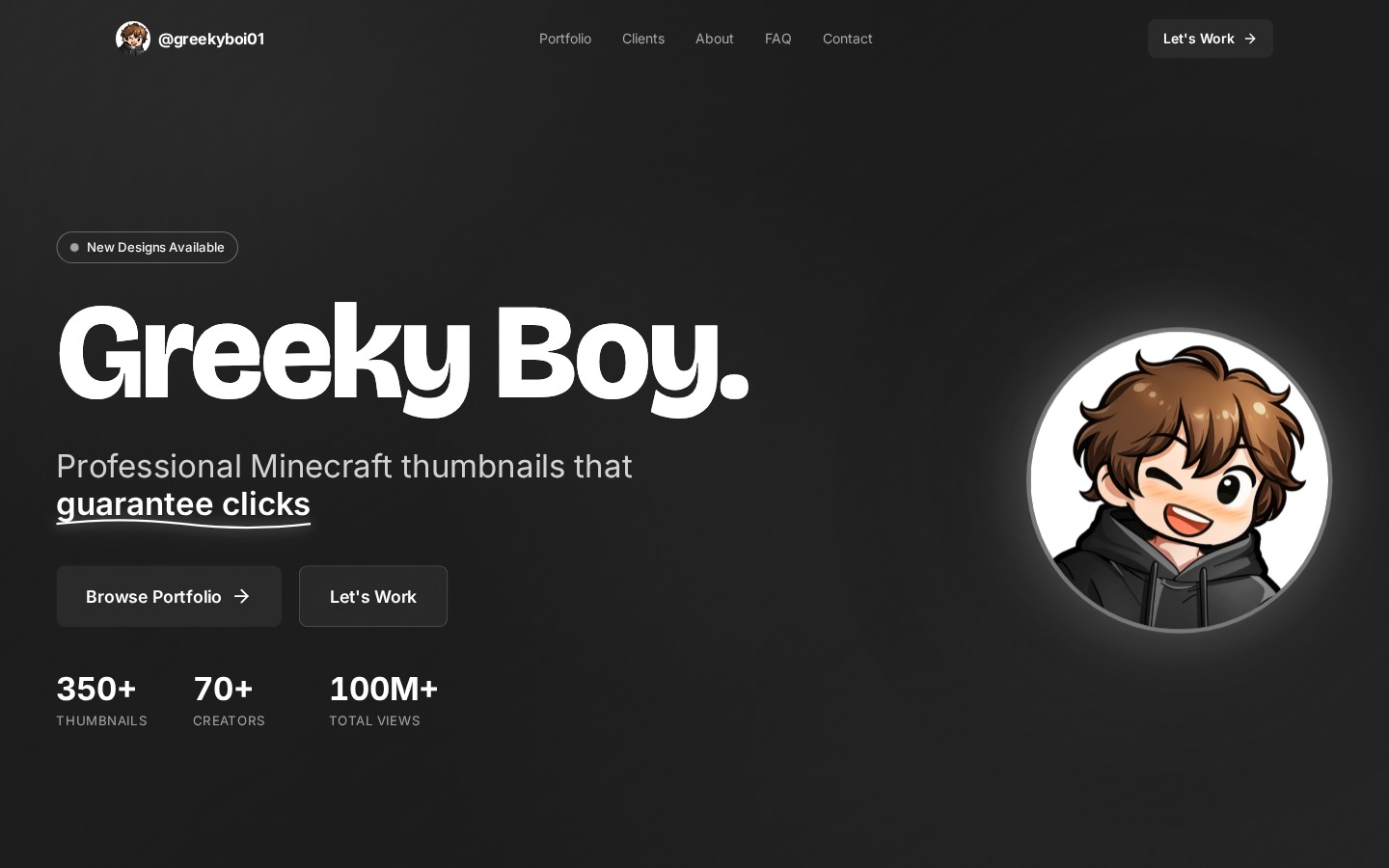Greeky Boy's Portfolio website preview