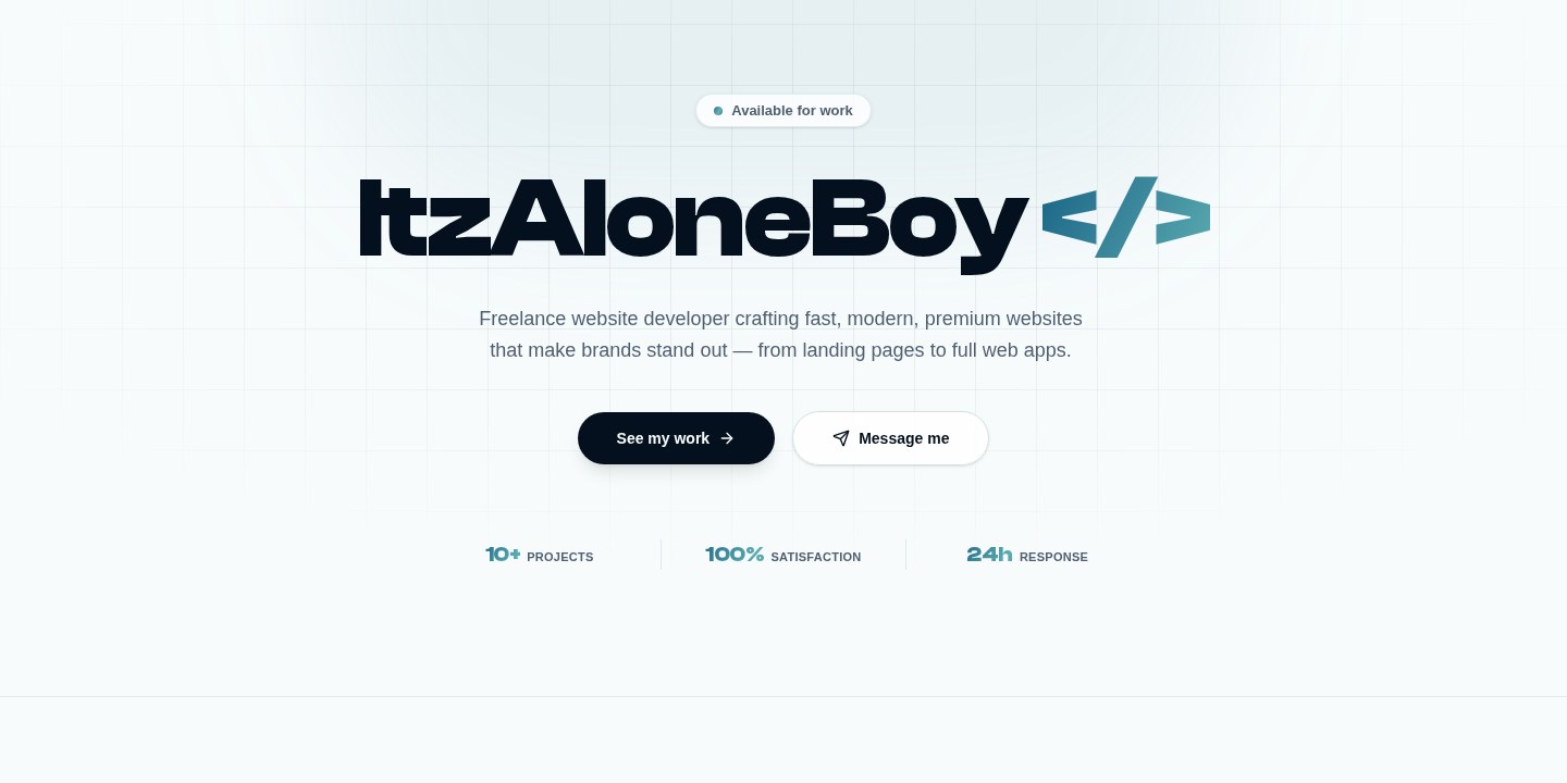 ItzAloneBoy's Portfolio website preview
