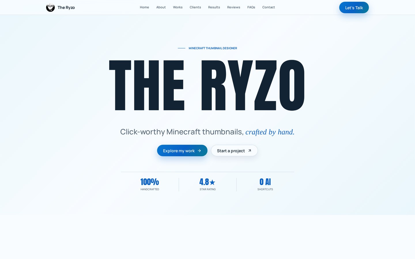 The Ryzo's Portfolio website preview