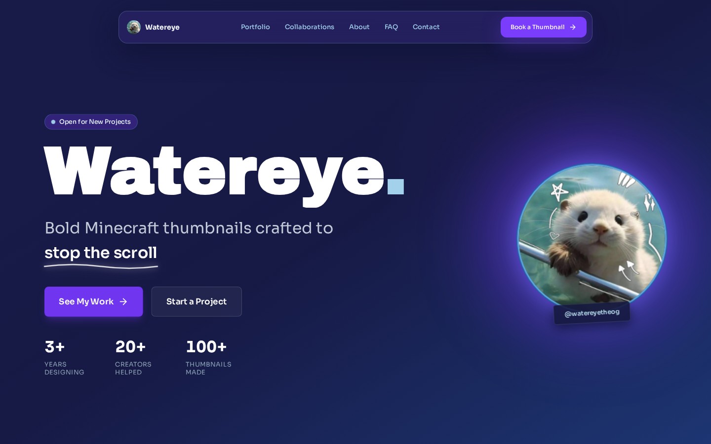 Watereye's Portfolio website preview